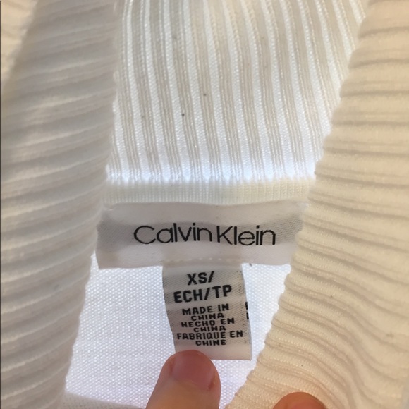 Black and white Calvin Klein turtle neck sweater. - Picture 5 of 6